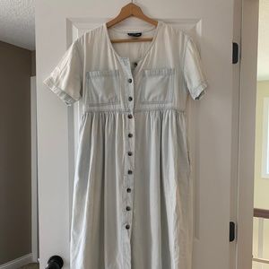 Vintage Denim Jean Long Dress with Pocket  Size: M